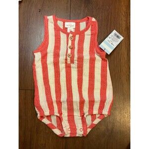 one piece red & tan sleeveless 0-3 months nwt cat & jack